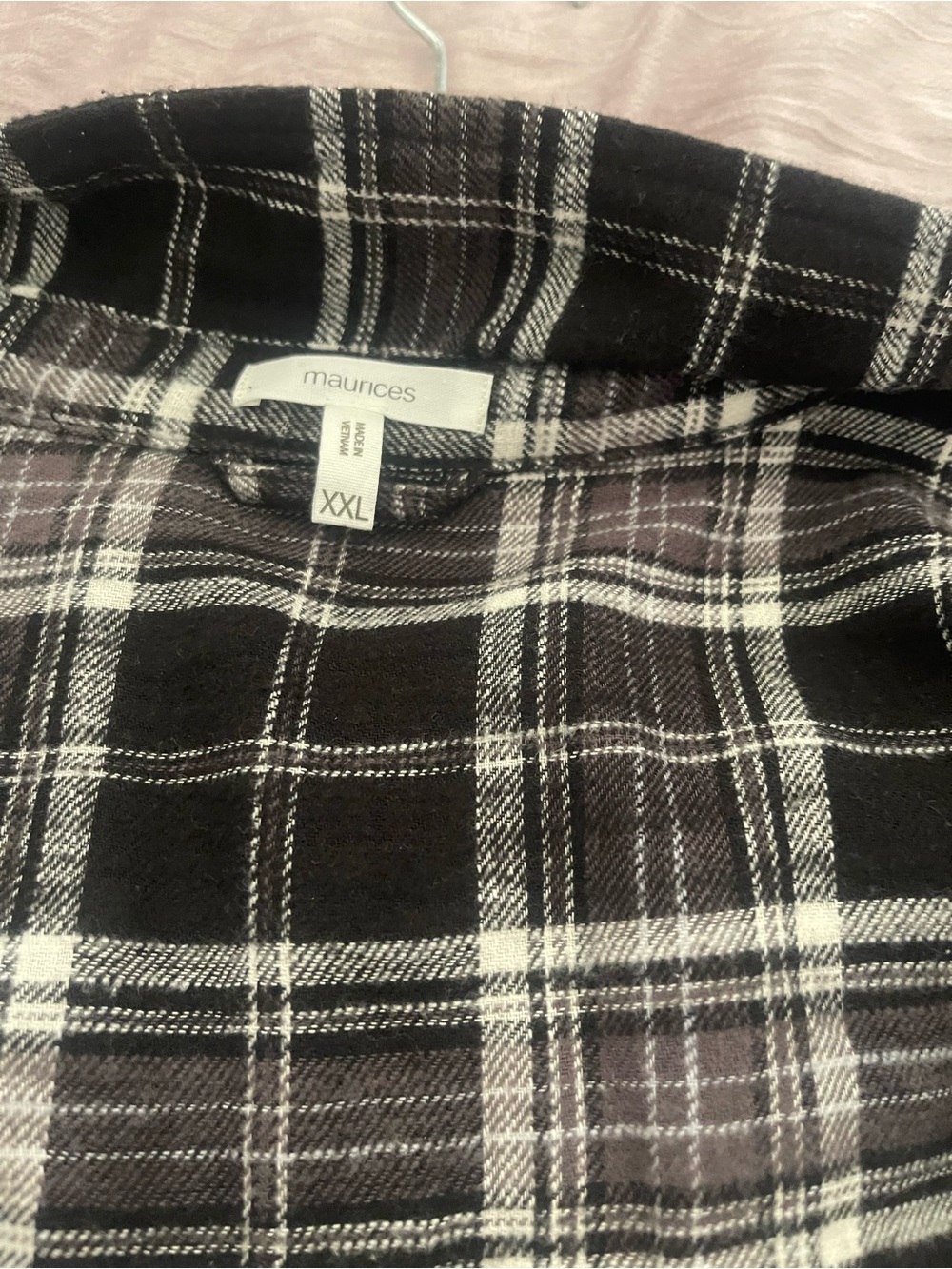 Maurices Black and White Plaid Flannel Shirt